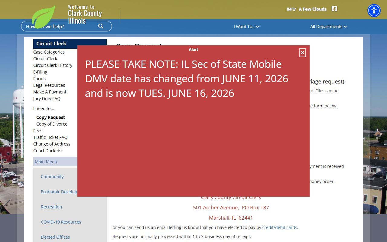 Clark County court records Circuit Clerk copy request form